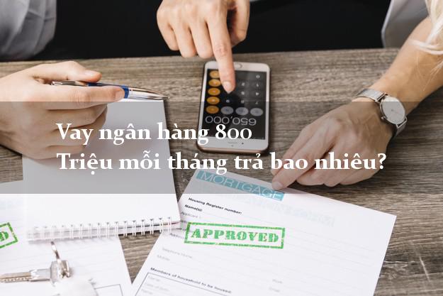 Vay ngân hàng 800 Triệu mỗi tháng trả bao nhiêu?